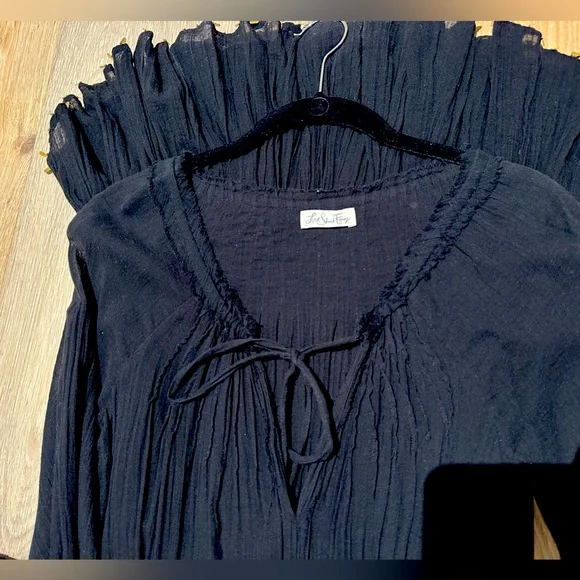 Loveshackfancy popover dress black with gold tassels - Picture 6 of 7